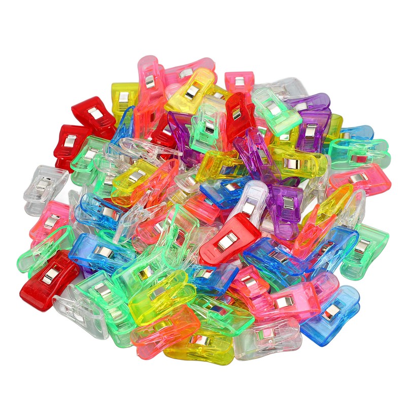 100 Pcs Plastic Clip Colorful Clear Clothespins Photos Crafts Memos