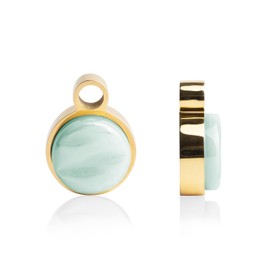 Gold Anhänger für Ohrringe in mint • Creolen Charm zum Wechseln • Edelstahl & recyceltes Glas • nachhaltiger Halbedelstein-Look • MIX AND MATCH