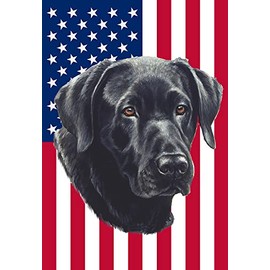 Black Labrador - Best of Breed American Flag II Garden Flag 12" x 17"