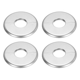 uxcell 4pcs Wall Split Flange 95mm / 3.7" OD Escutcheon Plate ABS Round Self-Adhesive Plumbing Cover Plates for 33mm / 1.3" Dia Water Pipe Faucet Decoration Accessories, Silver