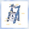 Dollate Foldable Adjustable Toddler Step Stool with Safety Rail, Anti-Slip
