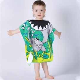 ARNUAETY Shark Beach Towel with Hood for Boys Girls Cute Kids Hooded Bath Towel Toddler Swim Pool Cover Up for 2-4 Years