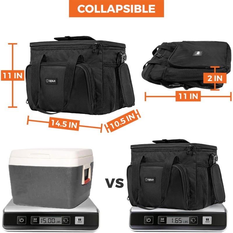 OPUX Soft Cooler Bag, Insulated Collapsible Lunch Cooler Tote for