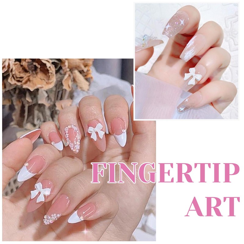 HUTRADE 3D Bow Knot Nail Charms Nail Art Pendants with