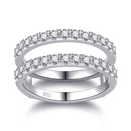 Yaresul 0.78Carat Moissanite Ring Enhancers for Engagement Rings 925 Sterling Silver Moissanite Half Eternity Womens Ring Enhancer, Moissanite Wedding Rings Enhancers Size 6