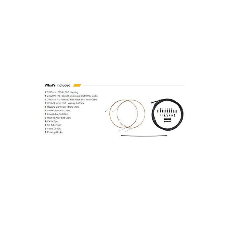 Jagwire PCK500 2X Pro Shift Gear Cable Set, Black, One