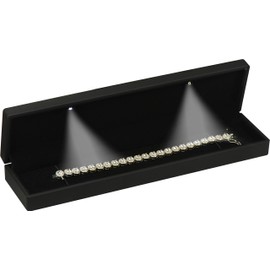 LED Black Bracelet Box for Birthday, Valentine' Day, Mother's Day, Father's Day, Christmas...Luxury LED Bracelet Necklace Jewelry Gift Box with Light for Women for Girls for Men