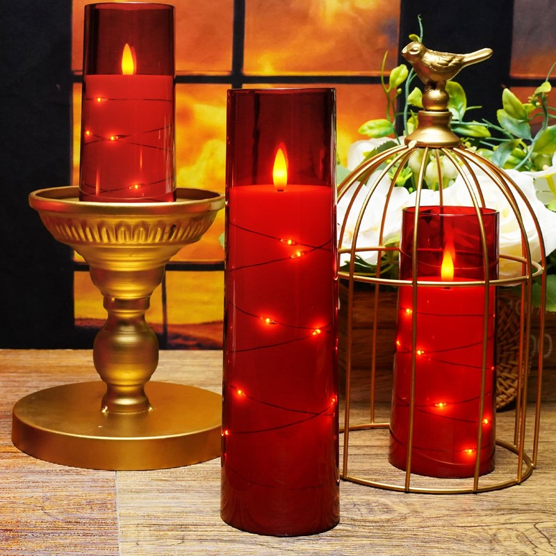 kakoya Flameless LED Candles with Timer 5 Pc Flickering Flameless