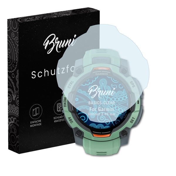 Bruni Screen Protector Compatible with Garmin Instinct 3 45mm Film,