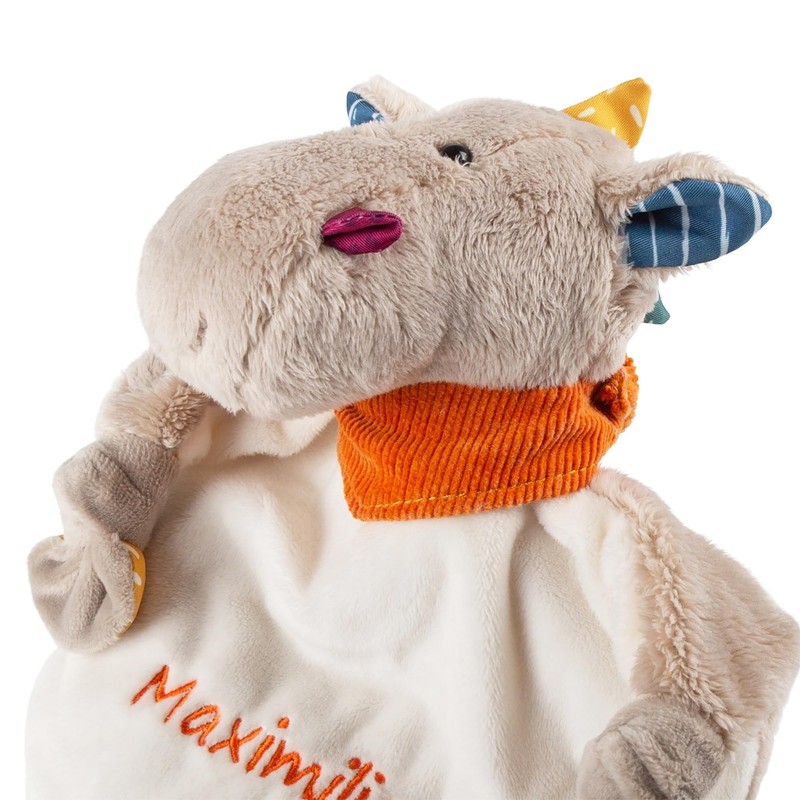 Sigikid Cuddle Blanket Dragon with Embroidered Name Grey One Size