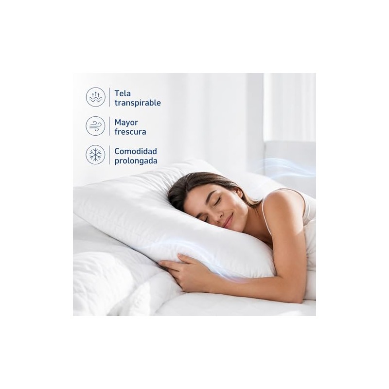 Bluelander 2 Almohadas de Microfibra, Suavidad y Comodidad Garantizada, Almohadas