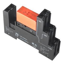 WITTKOWARE 35 mm DIN Rail Relay, 1 Changer Switching Contact 16A/250V~, 1TE, Screw Terminals (Coil Voltage 24 V/DC)
