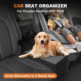 Shademax Car Seat Organizer for Chrysler Pacifica 2017-2025 2026 Accessories Backseat Organizer Car Console Organizer for Kids Toys, Baby Supplies, Dog Toys, Snack Organizer, Travel Storage Box