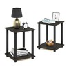 Furinno Simplistic Set of 2 End Table, Espresso/Black