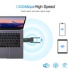 USB WiFi Adapter，AC1300Mbps Dual Band 5dBi High Gain Antenna 2.4GHz/