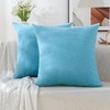 Qanatmz Sea Blue Soft Throw Pillow Covers Decorative Chenille Square