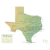 Texas State Parks Checklist Map 11x14 Print (Green & White)