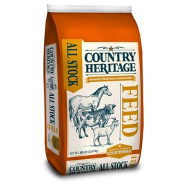 Country Heritage All Stock 12% Protein Textured Feed Multipurpose Diet for Horses, Cattle, Sheep and Goats 50 Pounds