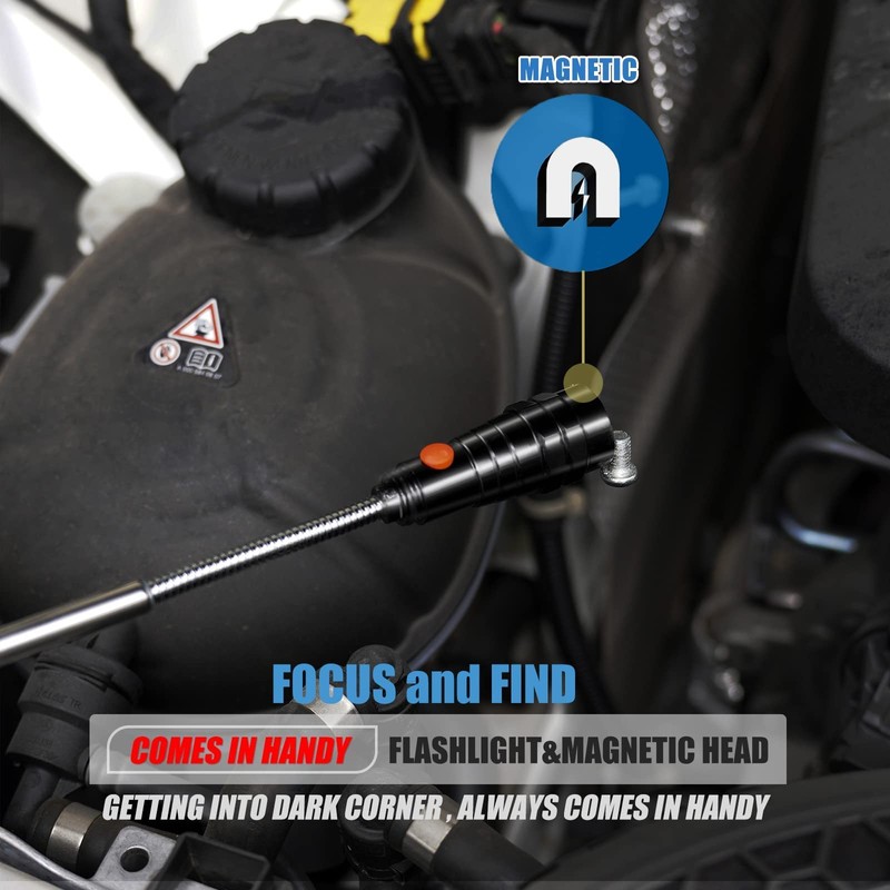 VIBELITE Gifts for Dad, Magnetic Flashlight with Tool Magnetic Lanyard,