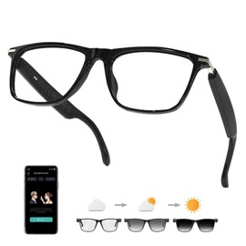 AI Smart Glasses, Bluetooth 5.3 Glasses for Men Women ,Translation Glasses with 164 Language,Physical Color Changing Lens, Music Playback & Hands-Free Calling,Design for Travel/Meeting/Business (M01)