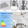 Asyko Ceiling Fans with Lights,46" Low Profile Ceiling Fan with