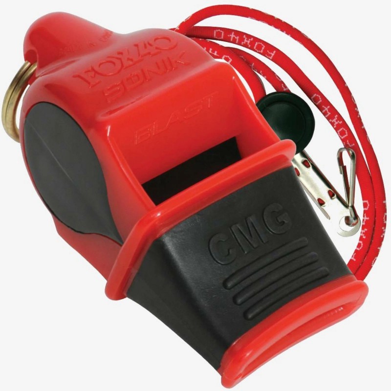 Fox 40 Sonik Blast CMG 3-Chamber Pealess Whistle + Lanyard,