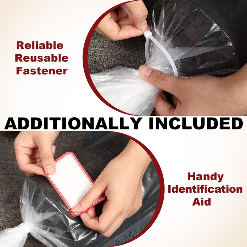 Carpet Storage Bag,Plastic Rug Storage Bag with Zip Tie,Rug Bags