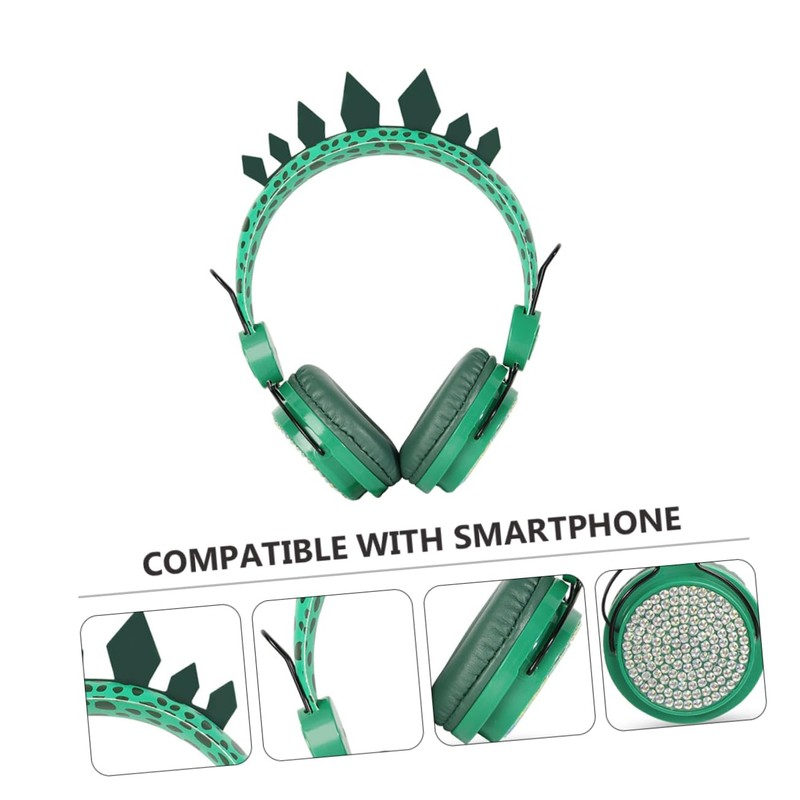 SHOWERORO Over Ear Headphone with Microphone Adorable Dinosaur Design Volume