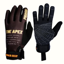 PIGOSKI Apex Black Light Weight Water Ski Gloves Breathable Full Finger Neoprene Gloves with Anti-Slip Grip for Water Sports