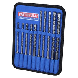Faithfull FAISDSSET10 SDS Masonry Drill Bit Set for Fixings - 10 Piece