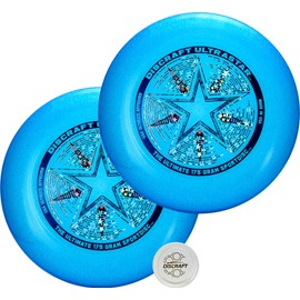 Discraft Two-Pack Blue Sparkle Ultrastar Ultimate Discs - Standard Size, Varied Foil Designs, Perfect for Competitive & Casual Play