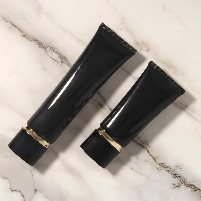 Aspire Empty Black Plastic Squeeze Tubes Cosmetic Containers with Screw
