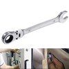 KATUR 15mm Ratcheting Wrench Set Flexible Pivoting Head Ratchet Combination