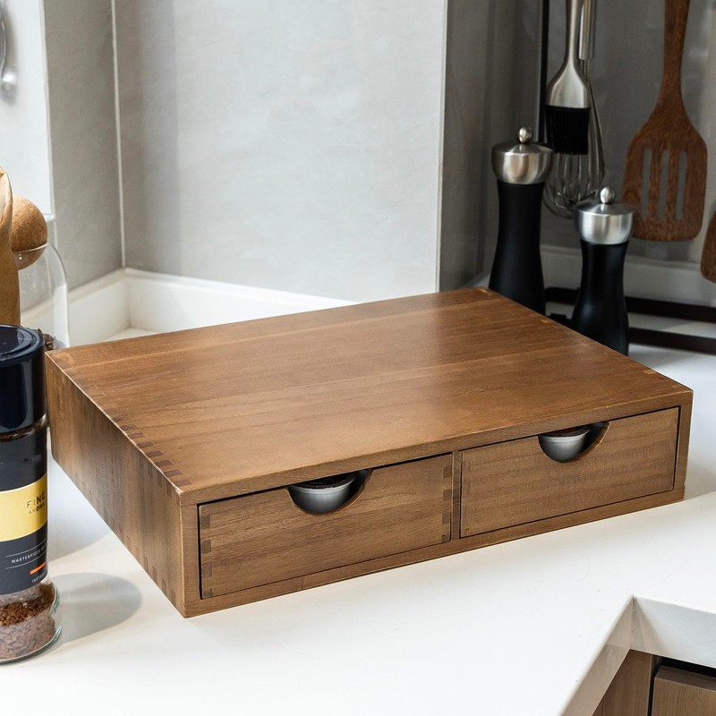 Wooden K Cup Organizer Coffee Pod Storage Box, Coffee Pods