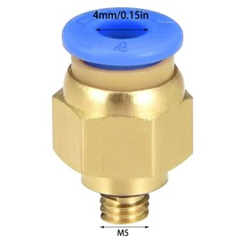 Bxian 12PCS PC4-M5 Pneumatic Air Straight Quick Connectors Industrial Pump Fittings for 4mm Outer Diameter Nylon Tube M5 Threaded Push in Coupler