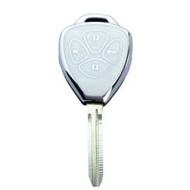 Yuebutor Key Fob Cover Case Compatible with Toyota Camry RAV4 Corolla 4Runner Avalon Venza Yaris Accessories Shell (White-Single Set)