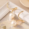 Xerling Gold Spiral Threader Earrings with Pearl Dangle Elegant Twisted