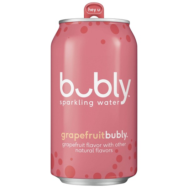 Bubly Sparkling Water, Grapefruit, 12 Fluid Ounces Cans, (18 Pack)