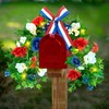 HOSY Pre-lit Mailbox Swag with Solar Powered LED Lights, Red