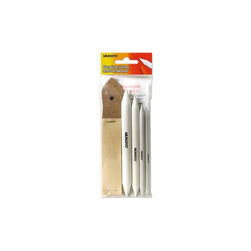 Mungyo Pastel Blending Set with 4 Stumps and 12 Sandpapers,