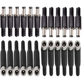RUNCCI-YUN Pack of 24 Hollow Plugs 5.5 x 2.5 mm 5.5 x 2.1 mm DC Power Female Plug for CCTV etc. Electronics Projects