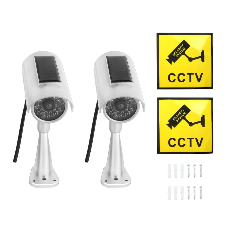 Twilight Garage 2 Packs Dummy Camera Waterproof Bullet Simulated CCTV