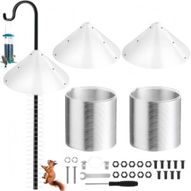 Shimeyao 19 Inch Squirrel Baffle and Squirrel Barrier Spring Device Metal Coil for Bird Feeder Pole, Outside Pole Mount Stopper & Bird House Guard for Outdoor Shepherd Hooks(White,2 Set)