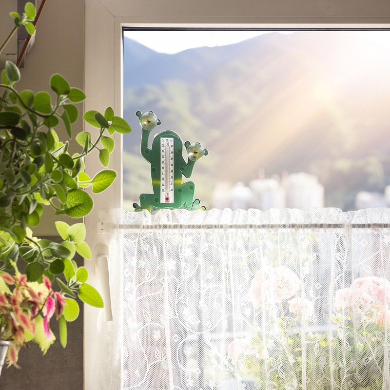 KADAX Frog Thermometer, Thermometer with Suction Cups, Weatherproof Window Thermometer
