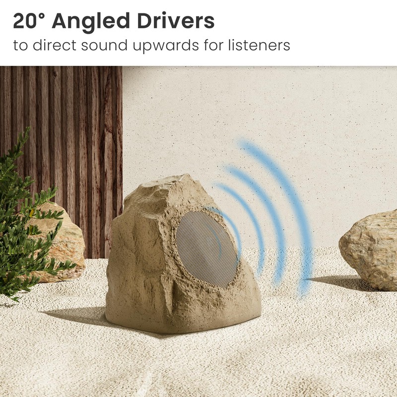 Theater Solutions 2R4S Outdoor Sandstone Rock 2 Speaker Set for