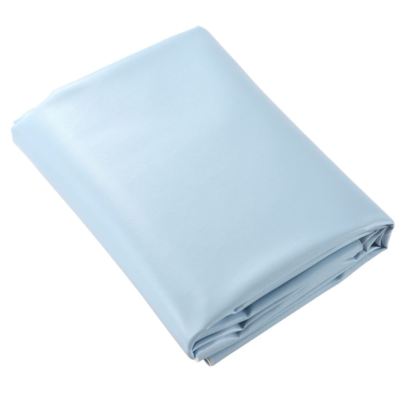 Picheng Vinyl Faux Leather Sheets:Light Blue Smooth Faux Leather Fabric