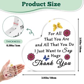 Thank You Gifts for Women Colleague Acrylic Plaque Boss Supervisor Leader Appreciation Gifts Mothers Day Birthday Gifts for Mum Teacher Babysitter Thank You Desk Sign Nurse Day School Assistant Friend
