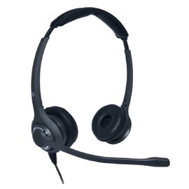 JPL Headset 611-PB Binaural, Corded, (QD) Quick Disconnect System, Surround Shield Noise Cancelling Microphone, Specifically Designed for Professional Offices & Contact Centres – Black