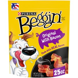 Purina Beggin' Strips Real Meat Dog Treats, Original With Bacon - (4) 25 oz. Pouches