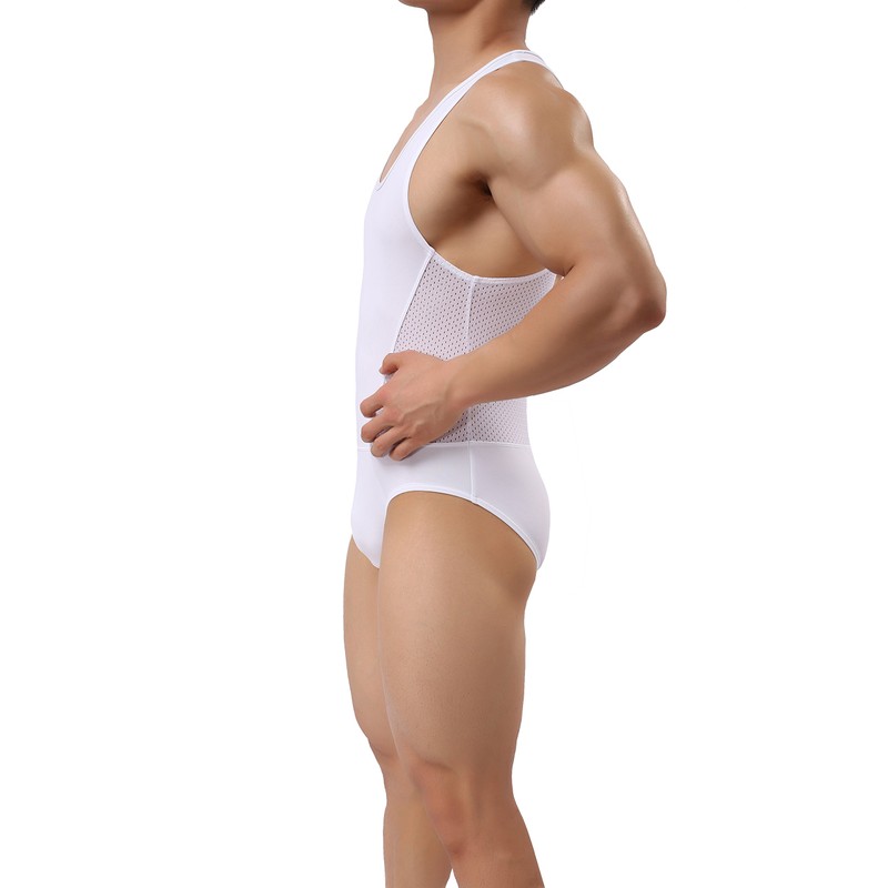 TESOON Body deportivo de malla para hombre, leotardo de lucha